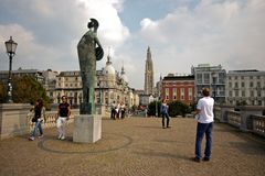 Antwerp seen from Sea Front at Ernest van Dijckkaai/Koornmarkt - 02