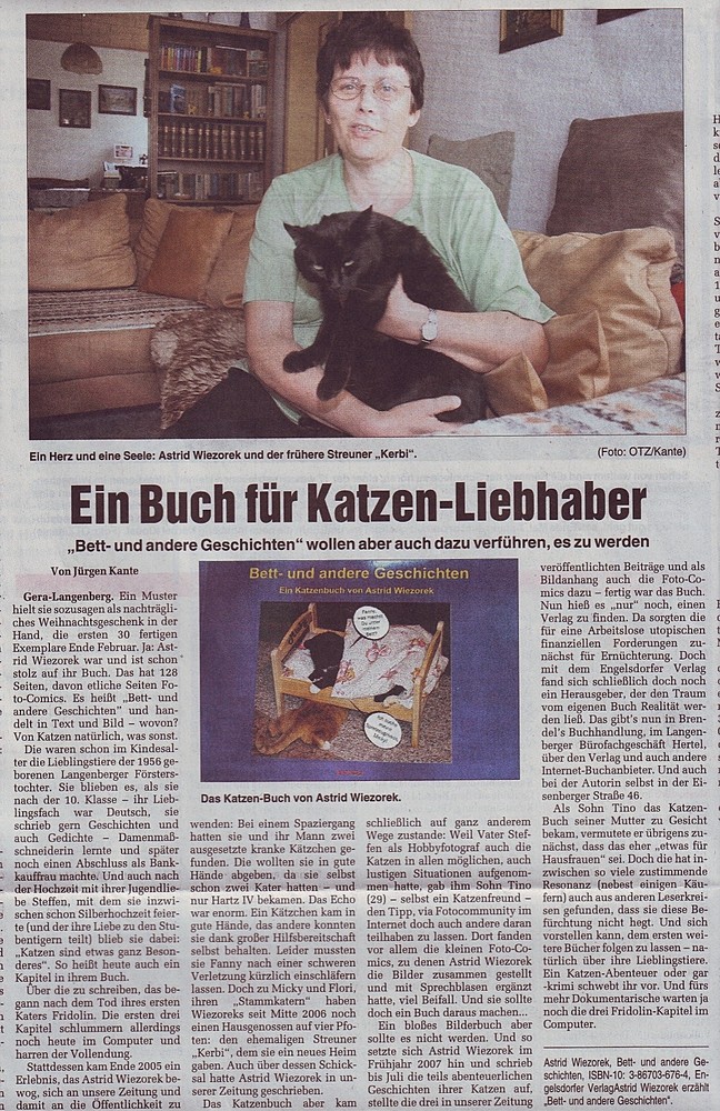 Anzeige in der OTZ Freitag, 9. Mai 2008