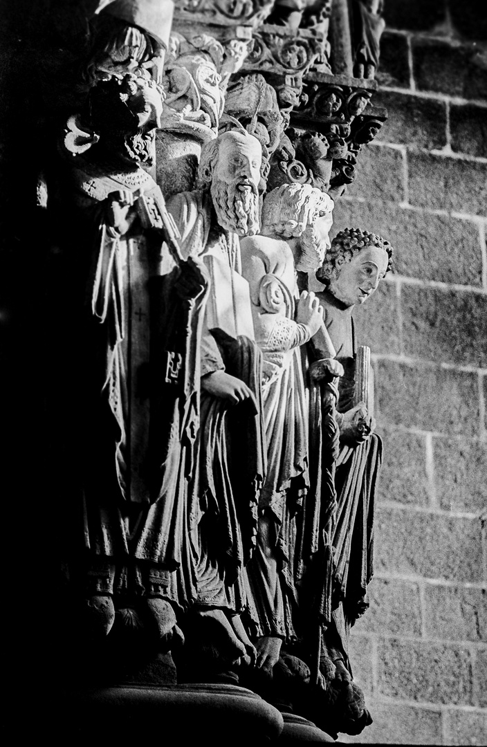 Año 1.970 - DETALLE DEL PORTICO DE LA GLORIA DE LA CATEDRAL DE SANTIAGO DE COMPOSTELA