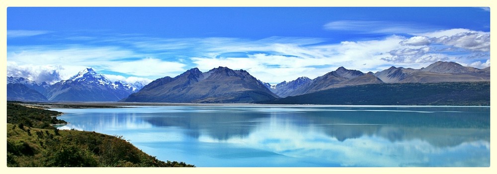 Aoraki/ Mt. Cook National Park mit Lake Pukaki