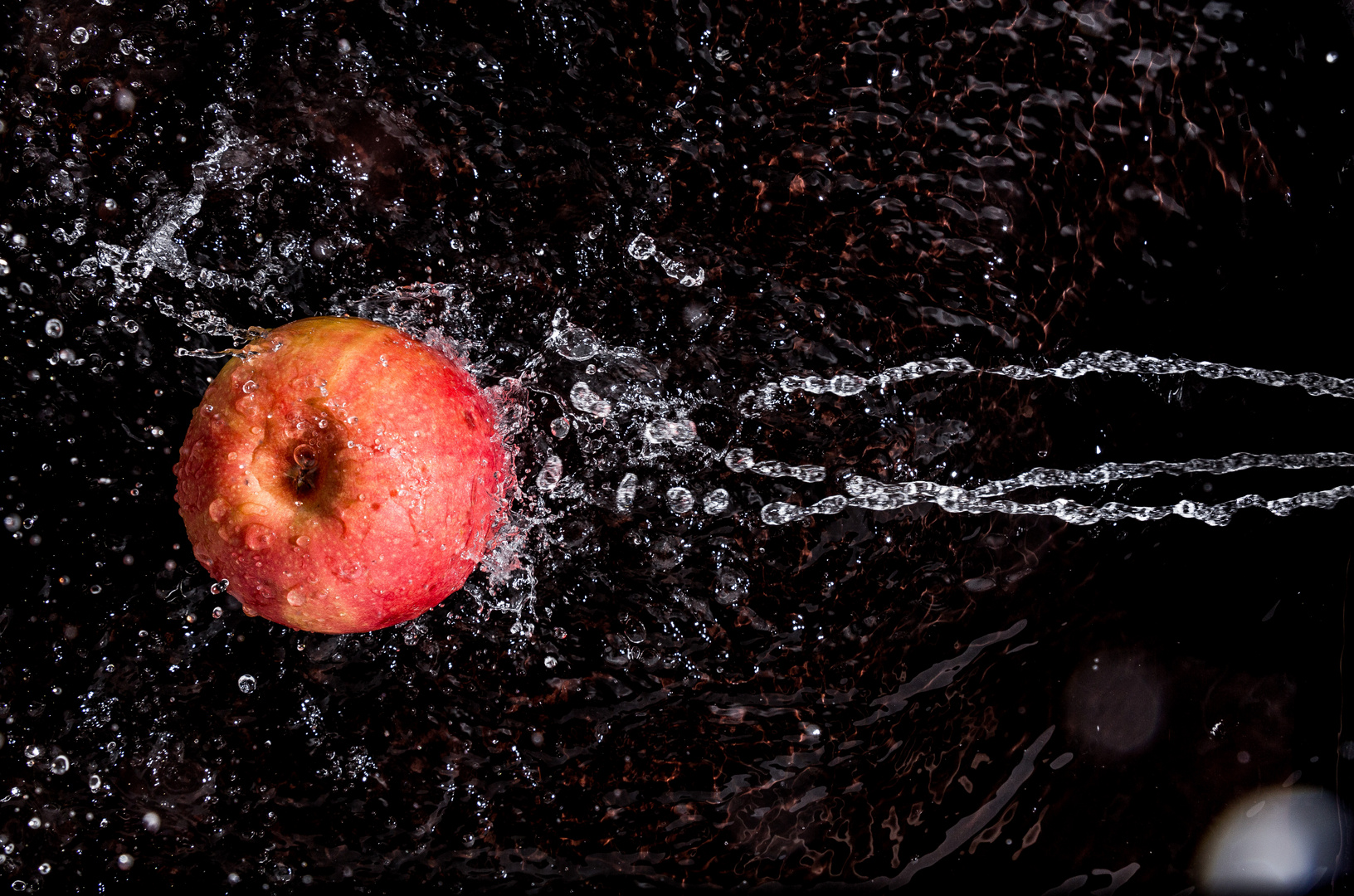 Apfel in Dusche