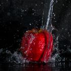 Apfel mit Wasser splash