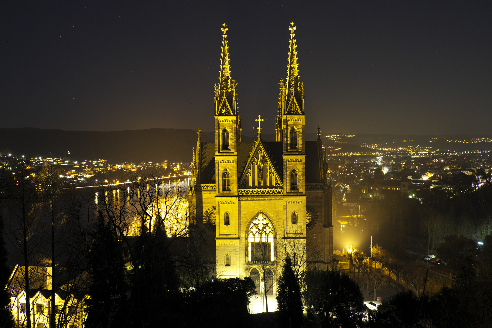 Apollinariskirche Remagen bei Nacht