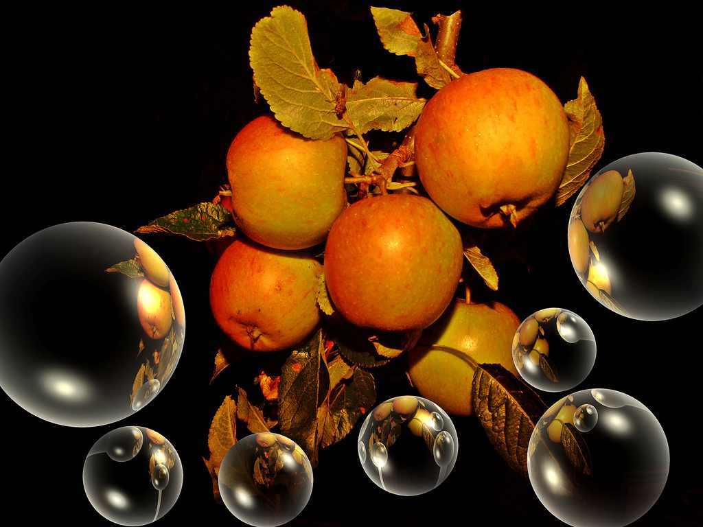 Apples and glass balls  -  Äpfel & Glaskugeln