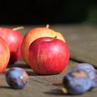 ... apples on the garden table