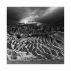 approaching thunderstorm at zabriskie point