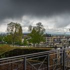 Aprilwetter - Regenwolken über Mainz und Wiesbaden