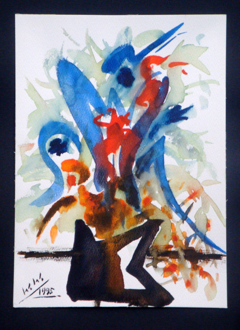 - Aquarell - Blumenstrauss der Fantasie - 1995 - bearbeitet - Seehausen-Riedhausen am Staffelsee -