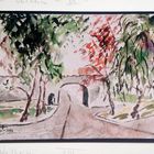 - Aquarell - Das südliche Stadttor von Weilheim in Oberbayern - in Privatbesitz - 1992 - WM VIII /XV