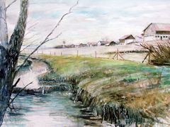 Aquarell: Dietring , Landkreis Rottal-Inn