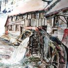 Aquarell: Hexenlochmühle im Schwarzwald