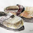 Aquarell: Klompen oder Holzschuhe