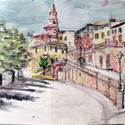 Aquarell von Bellante - Abruzzen Italien