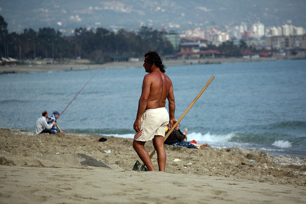 Arbeit am Strand - Alanya, Türkei