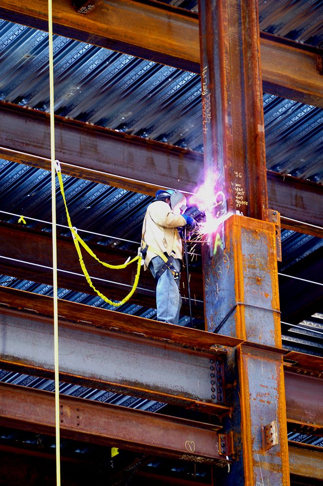 Arbeit in schwindelnder Höhe