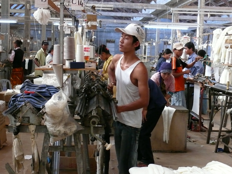 Arbeiter in einer Fabrik inCambodia