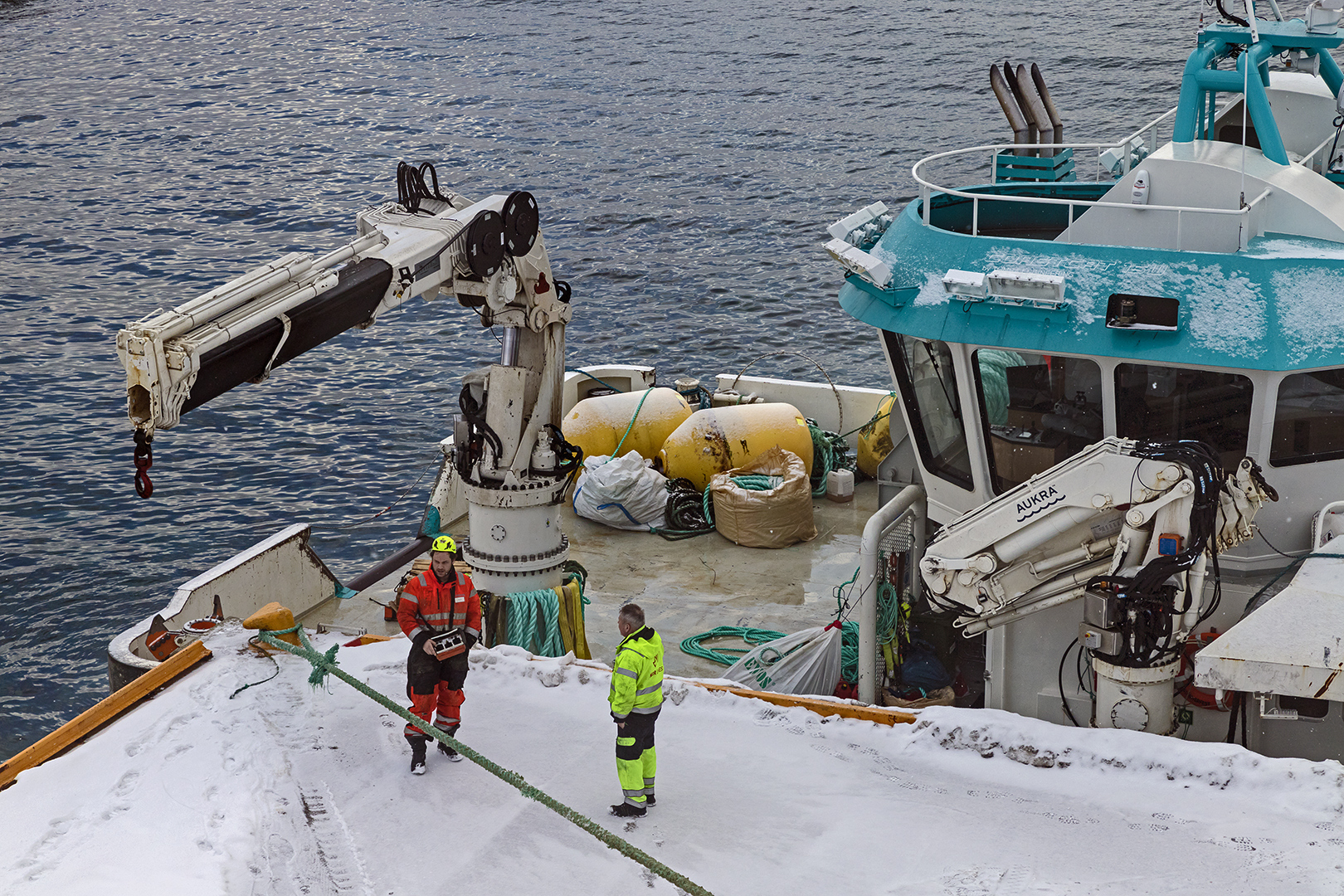 Arbeitseinsatz im Hafen von HAVOYSUND (Finnmark/NOR)