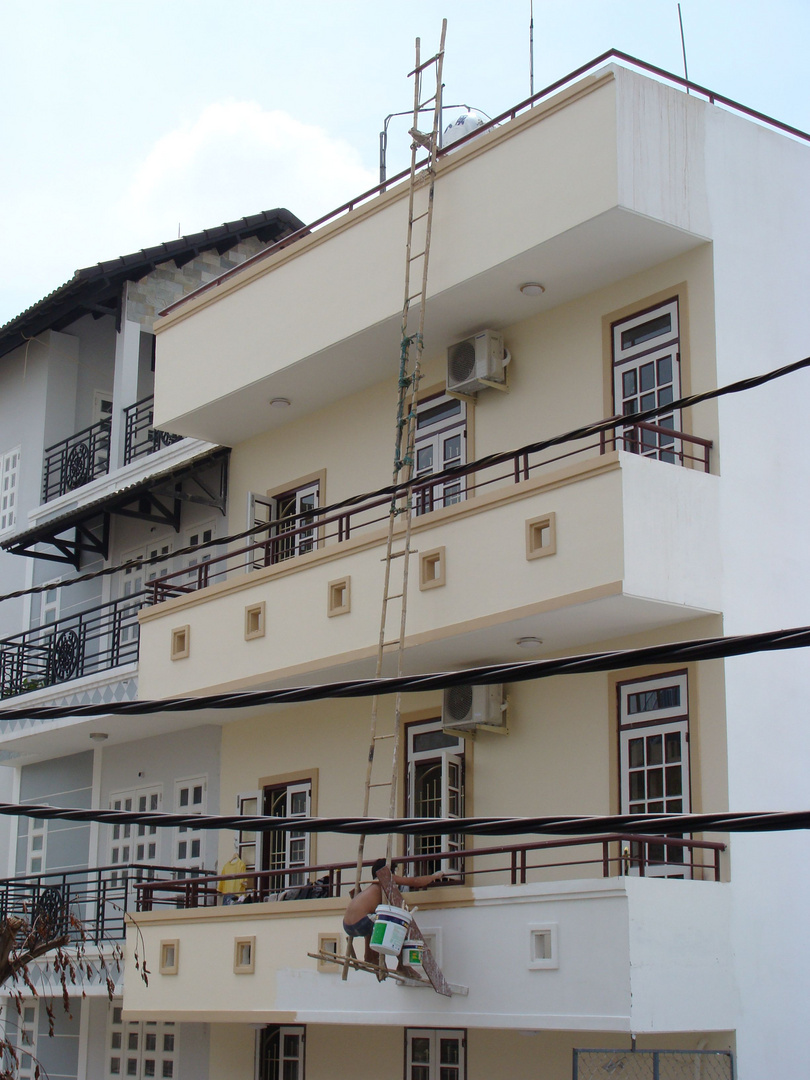 Arbeitssicherheit auf dem Bau in Saigon