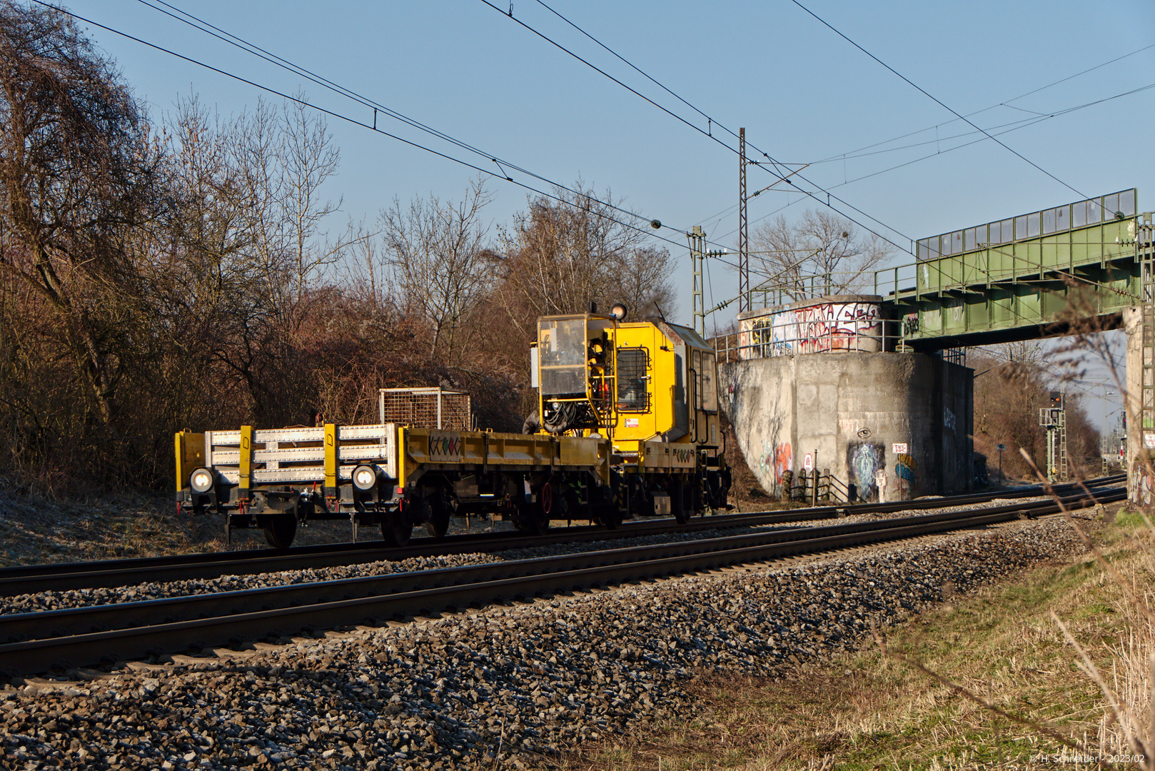 Arbeitswagen auf der Rückfahrt