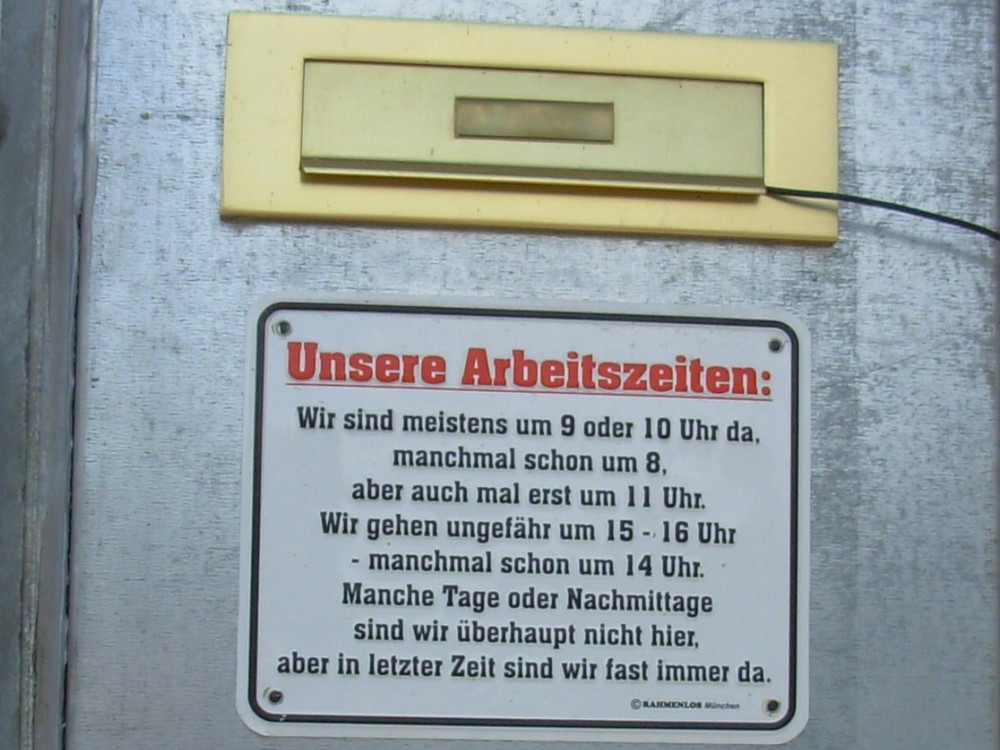 Arbeitszeiten