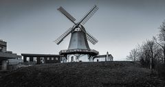 Arberger Mühle in Schwarz Weiß-Bearbeitet