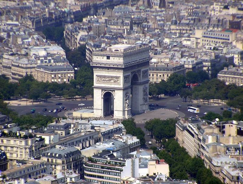 Arc de Triomphe vom Eiffelturm aus