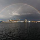 arc en ciel sur le Bassin Bouvet à Saint Malo