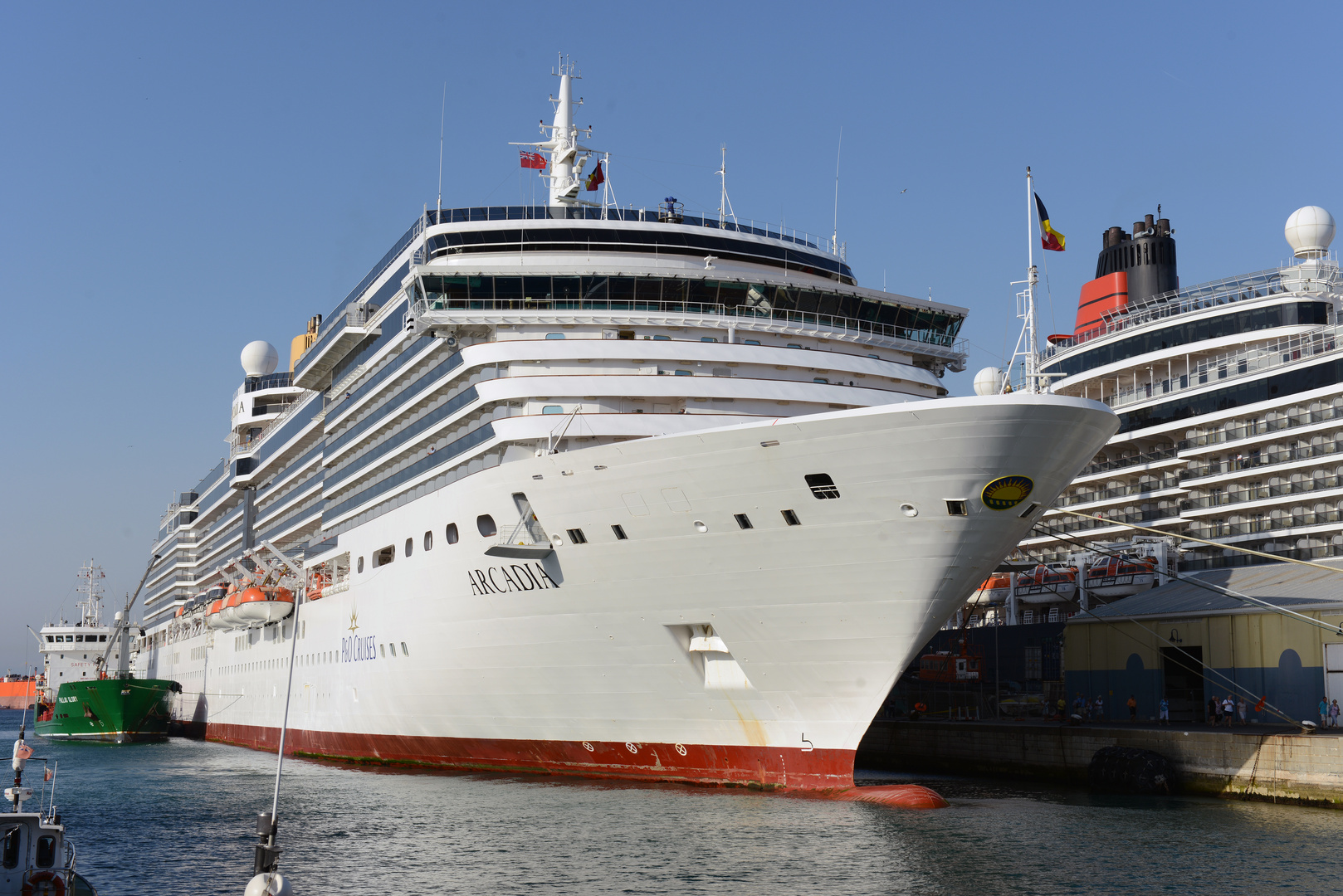 Arcadia and Queen Elizabeth visiting Gibraltar on June 13th 2014