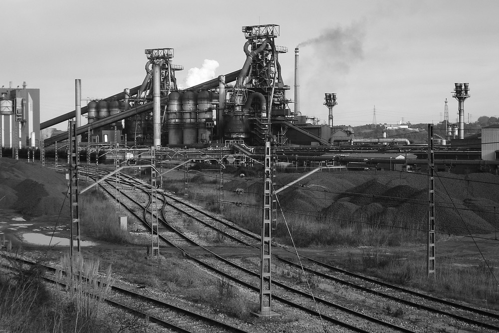 Arcelor Mittal blast furnaces; Asturias - Northern Spain.