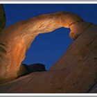 Arch rock at night