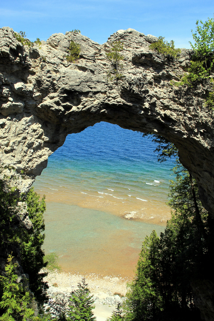 Arch Rock auf Mackinac Island, Lake Huron, Michigan