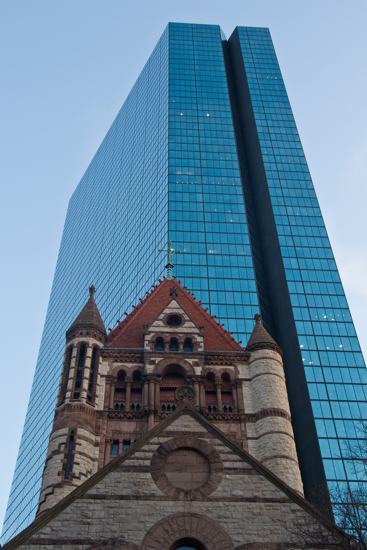 Architektur-Kontraste am Copley Square (Boston)