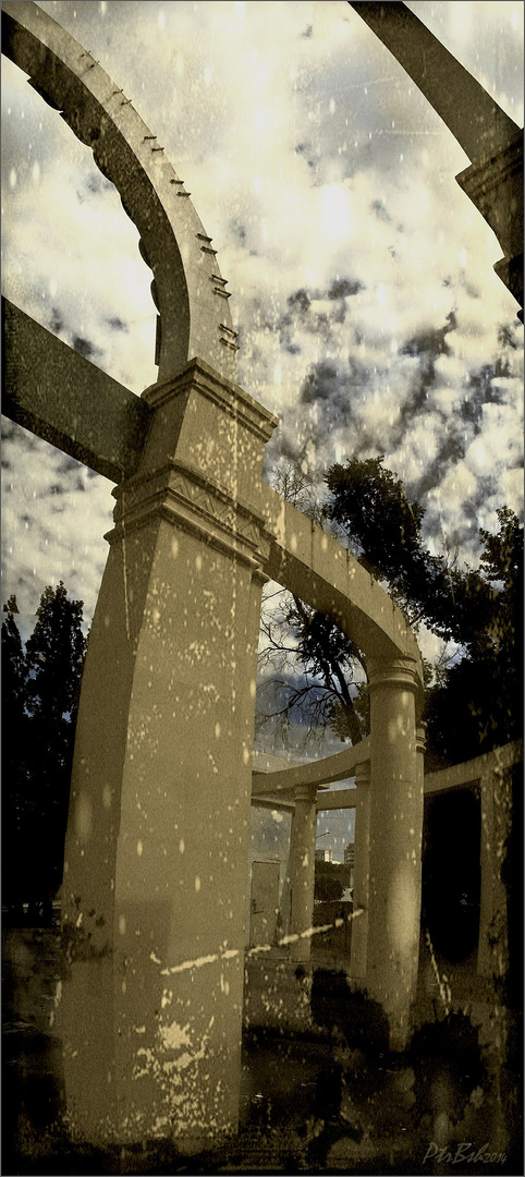 Archway entrance to the city park.