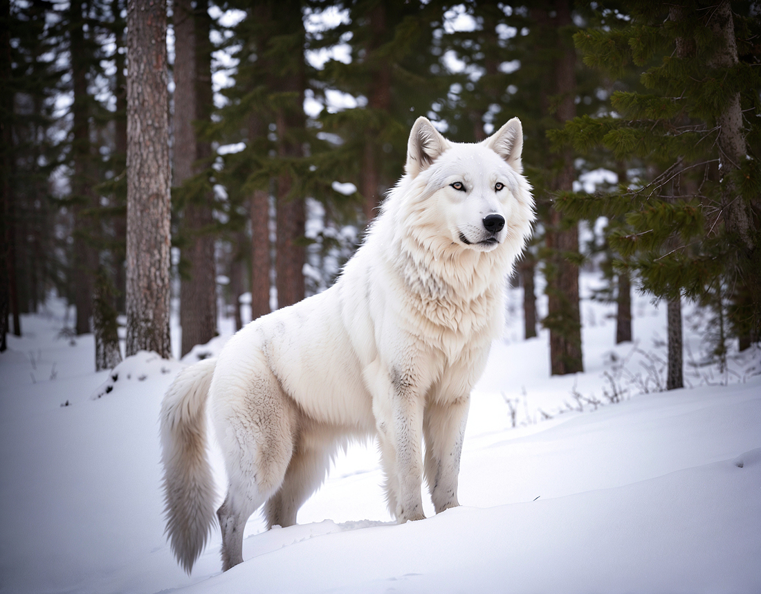 Arctic white wolf