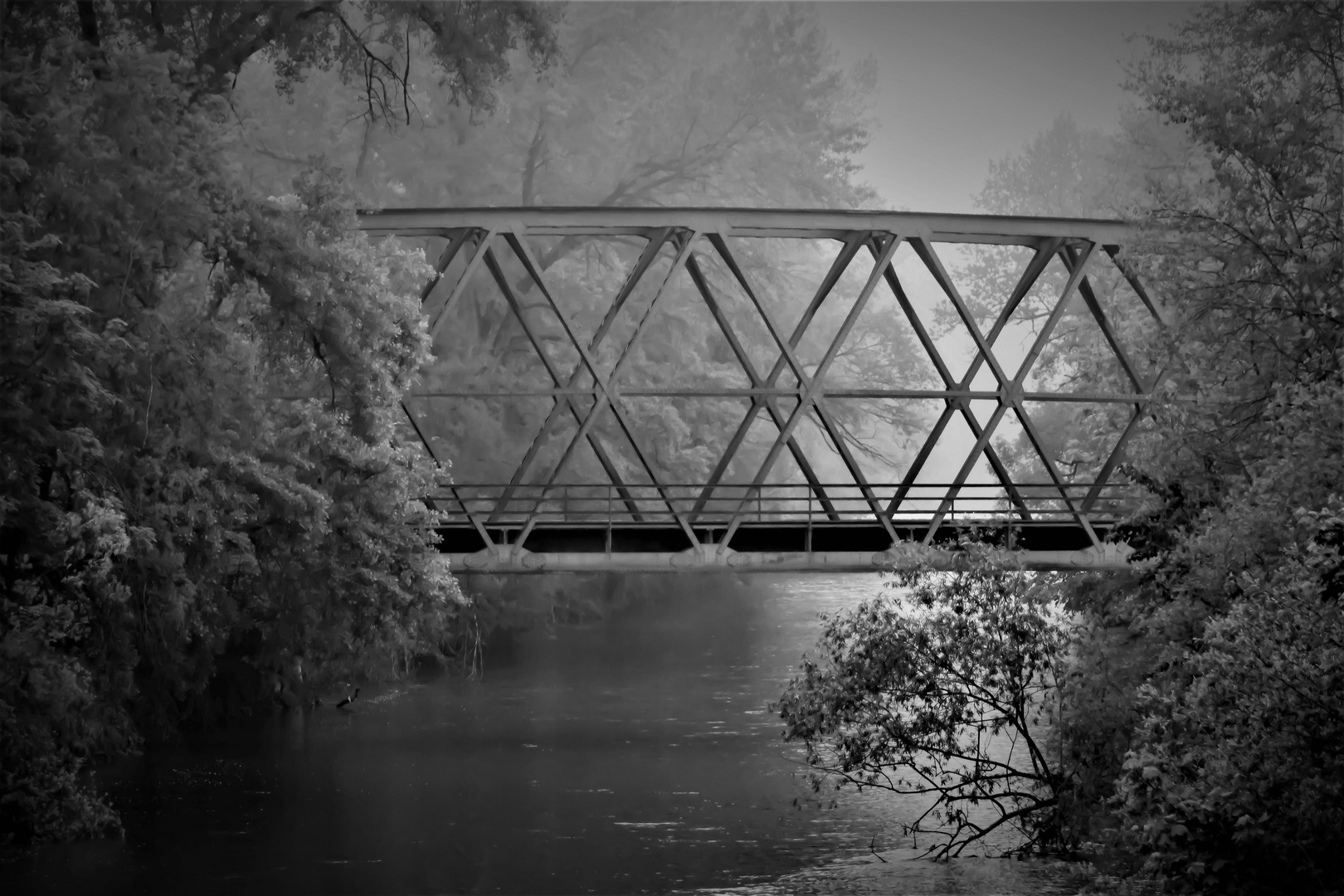 Argenbrücke im Nebel