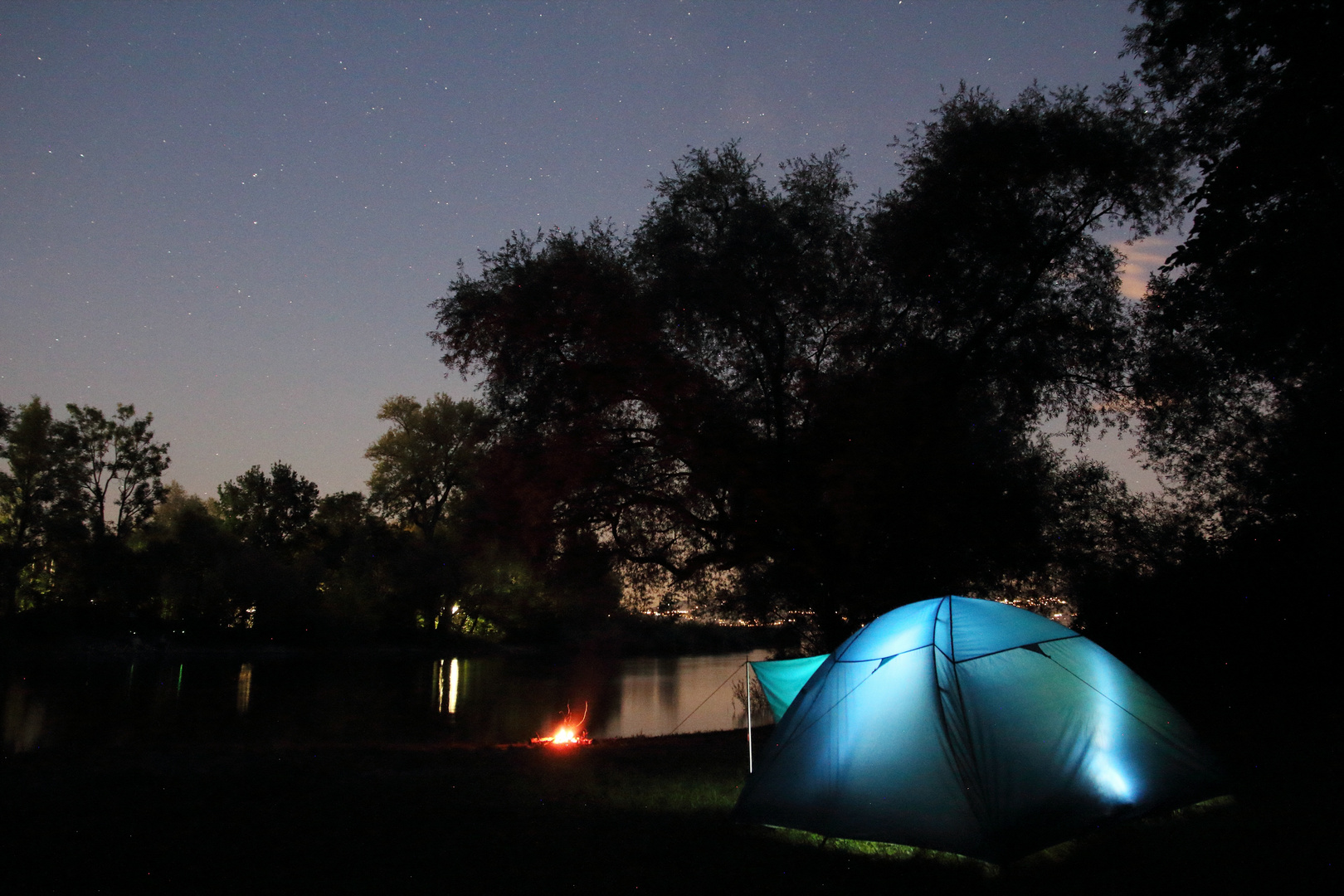 Argenmündung bei Nacht