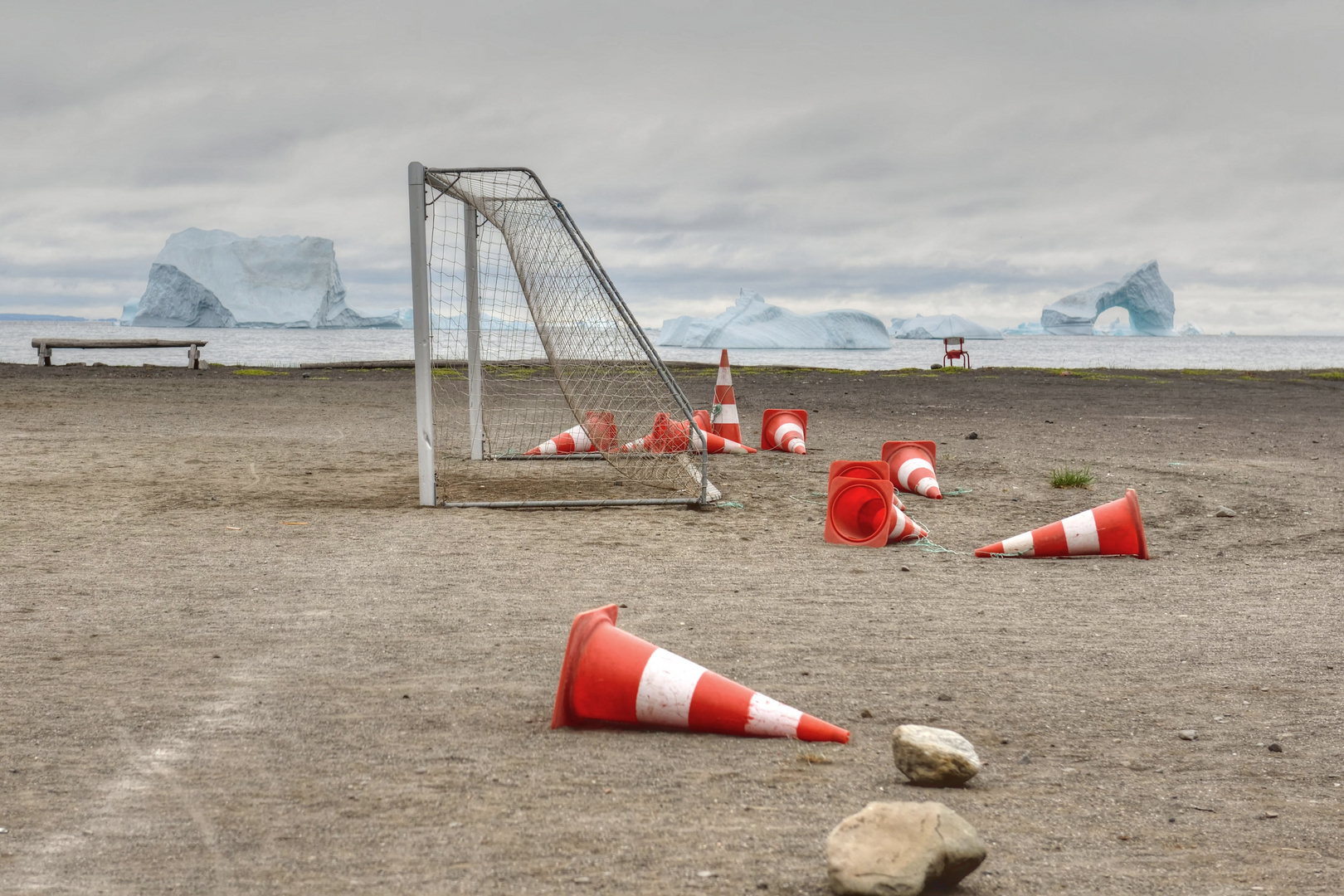 arktisches Fußballfeld