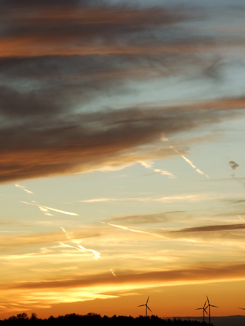 Arneburg - Himmel über Windrädern 3