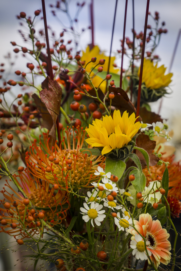 Arrengement herbstlicher Blüten