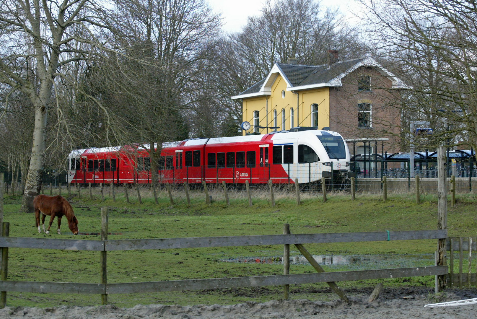 Arriva GTW Spurt Triebwagen in Scheemda NL 11-02-2014