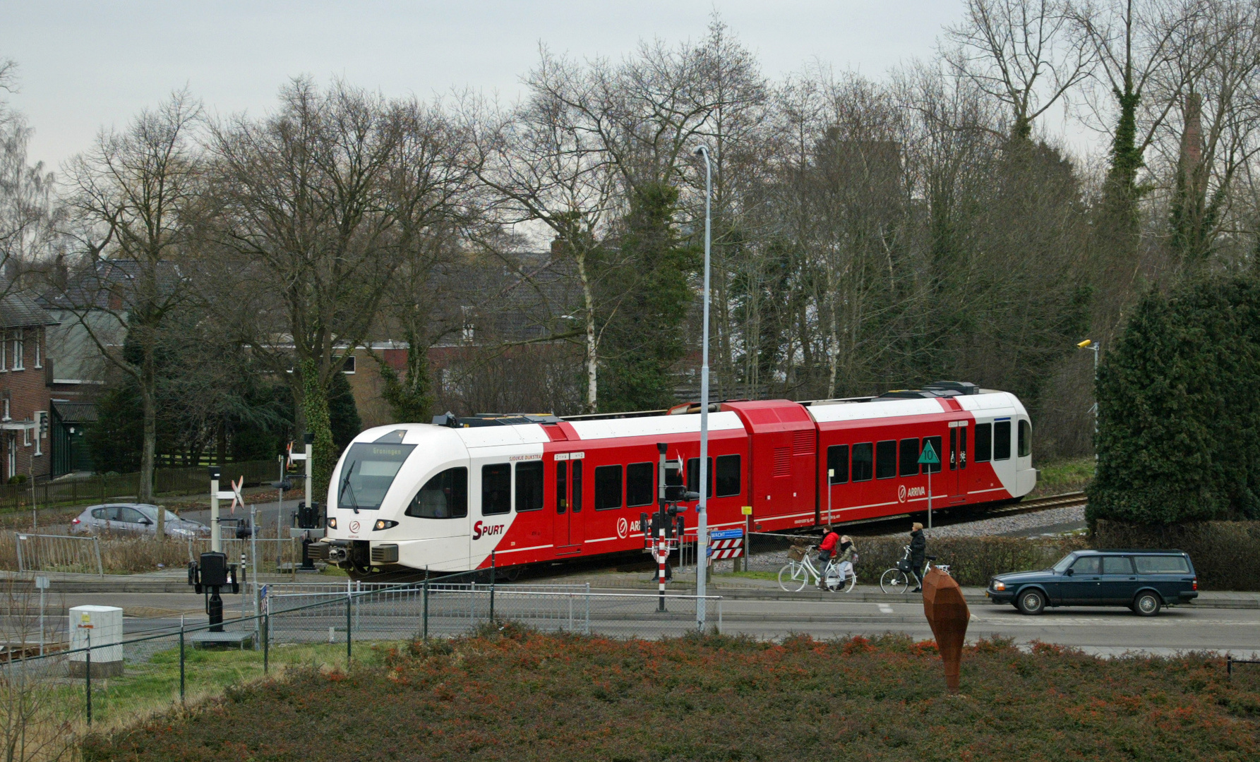 Arriva zwei wagen Spurt aus Leer in Winschoten 04-02-2014