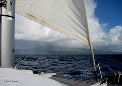 Arrivée en catamaran sur la Guadeloupe.
