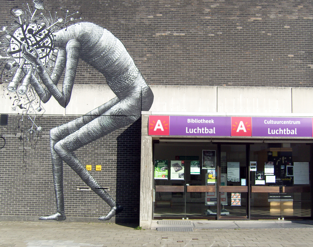 Art by Phlegm in Antwerpen - Luchtbal