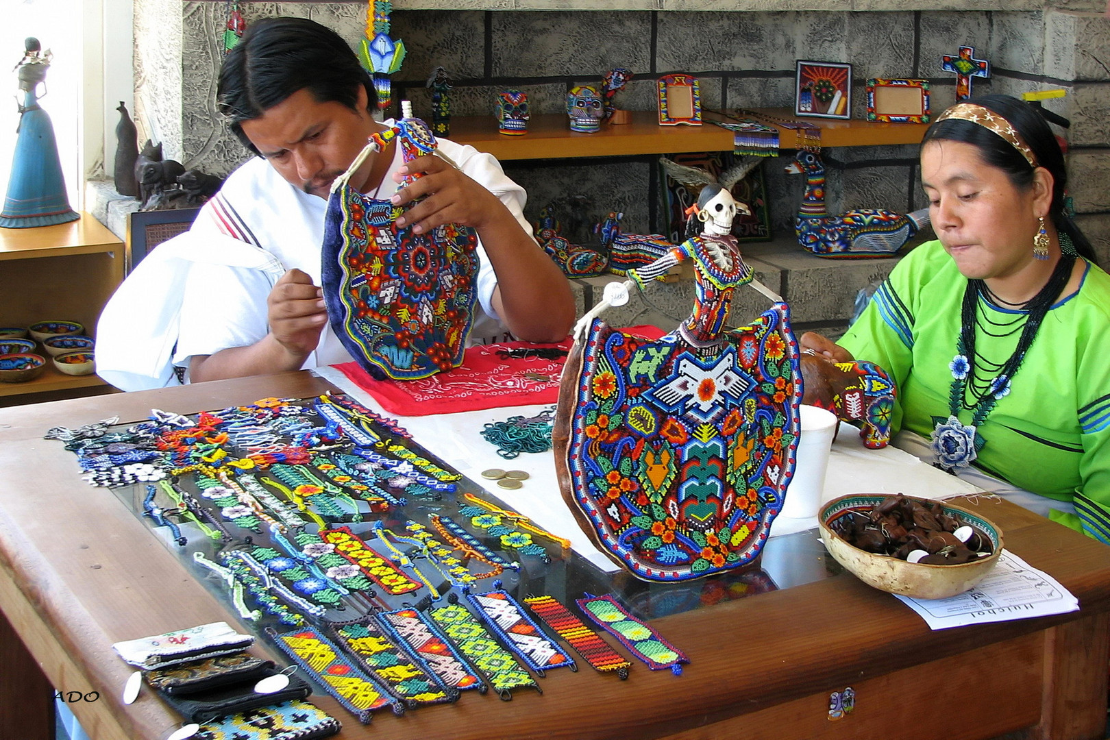 Art perlé de la péople indigène Huichol