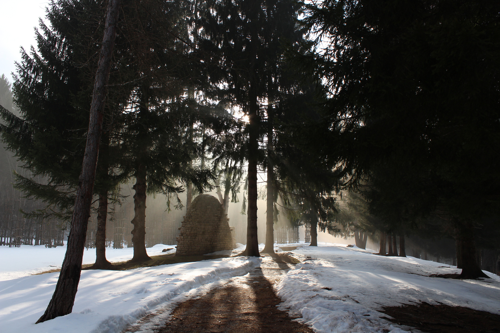 Arte Sella - Sole nella nebbia