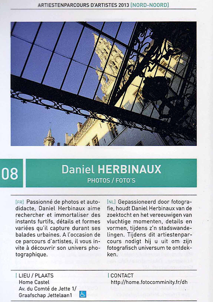 Article sur l'exposition de Daniel Herbinaux