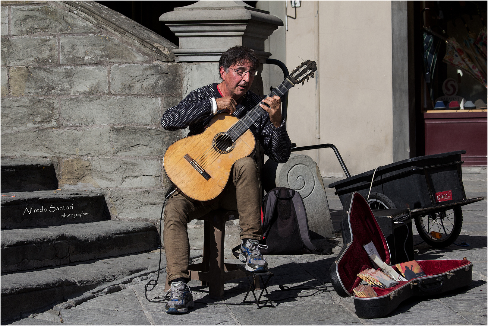 Artista di strada a Cortona