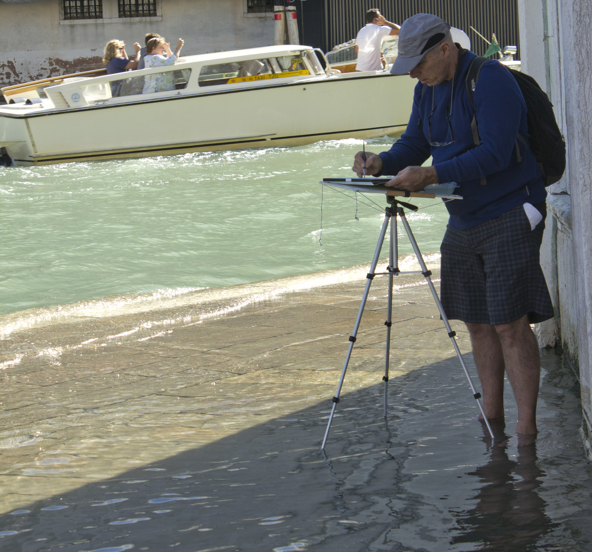 Artista nelle acque di Venezia