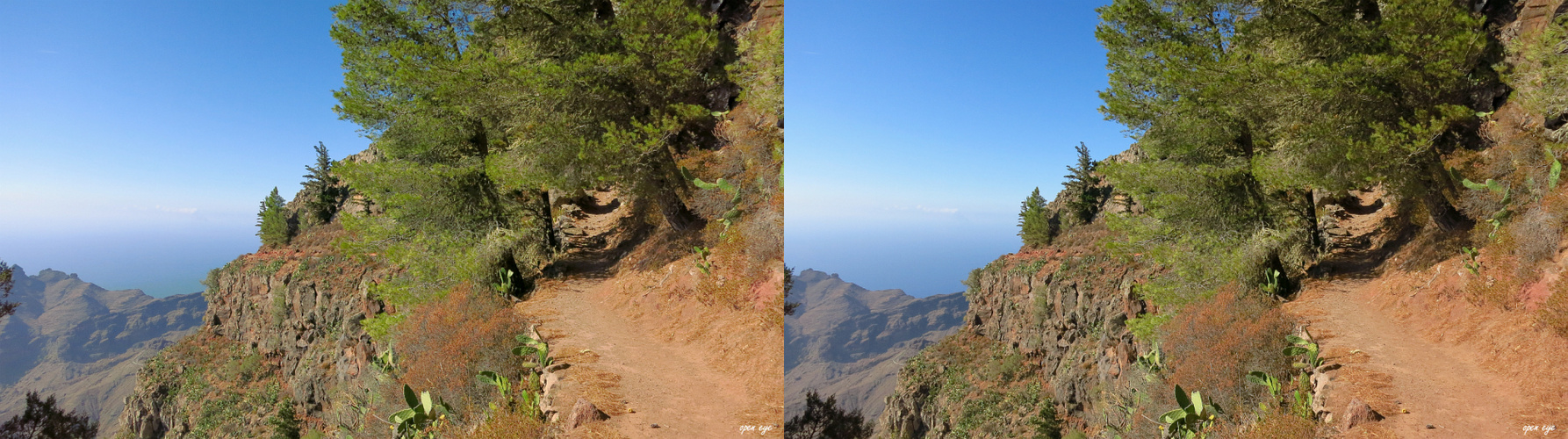 Arure Mirador Del Santo La Gomera Kanaren Spanien - 3D Kreuzblick