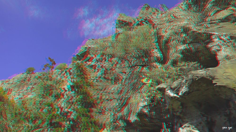 Arure Wanderweg La Gomera Kanaren Spanien - Anaglyphen 